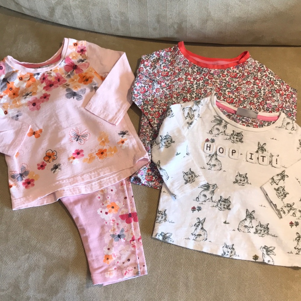 Baby girl long-sleeve shirts and leggings